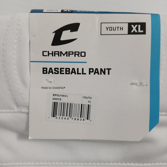 Champro Triple Crown Youth XL White Baseball Pants Open Bottom BP9UY NEW - Picture 3 of 8
